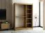 Schiebetürenschrank / Kleiderschrank Borgis 03B, Farbe: Eiche Artisan / Schwarz matt - Abmessungen: 200 x 150 x 62 cm (H x B x T)
