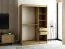 Schiebetürenschrank / Kleiderschrank Borgis 03B, Farbe: Eiche Artisan / Schwarz matt - Abmessungen: 200 x 150 x 62 cm (H x B x T)