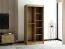Schiebetürenschrank / Kleiderschrank Borgis 01C mit Spiegel, Farbe: Eiche Artisan / Schwarz matt - Abmessungen: 200 x 100 x 62 cm (H x B x T)