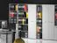 Büroschrank / Kleiderschrank Toivala 05, Farbe: Hellgrau - Abmessungen: 204 x 55 x 34 cm (H x B x T), mit 1 Tür und 2 Fächern