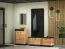 Sitzbank mit Stauraum / Schuhschrank Lautela 03, Farbe: Eiche / Schwarz - Abmessungen: 49 x 80 x 34 cm (H x B x T), mit 2 Türen und 2 Fächern