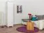 Massivholz-Schrank Kiefer, Farbe: Weiß 190x47x60 cm Abbildung