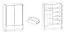 Schwebetürenschrank mit sechs Fächern und eine Kleiderstange Anfield 04, Farbe: Weiß Hochglanz - Abmessungen: 214 x 154 x 62 cm (H x B x T)