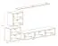 Wohnwand mit drei Türen Kongsvinger 93, Farbe: Eiche Wotan / Weiß Hochglanz - Abmessungen: 150 x 250 x 40 cm (H x B x T)