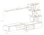 Wohnwand modern Volleberg 56, Farbe: Grau / Weiß - Abmessungen: 150 x 250 x 40 cm (H x B x T), mit Push-to-open Funktion