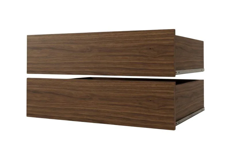 Schubladen für Kleiderschrank, 2er Set, Farbe: Walnuss - für Schränke mit der Breite: 120 - 200 cm
