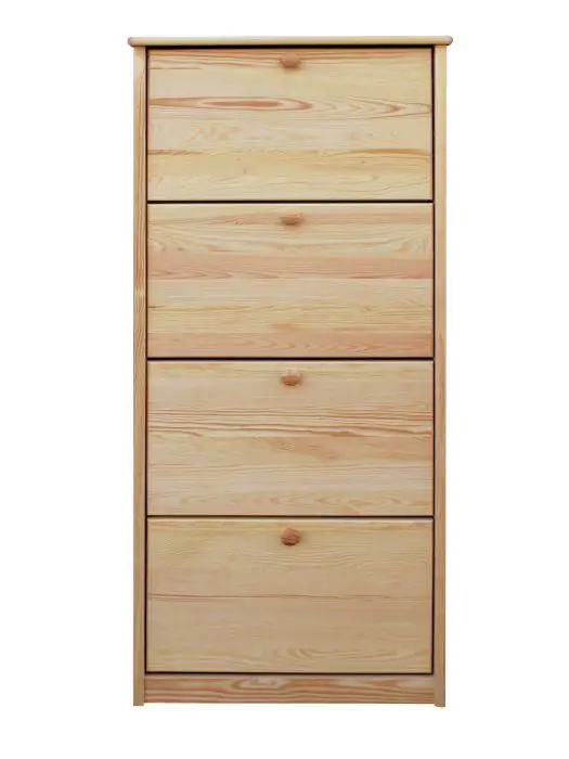 Schuhkommode Schuhschrank Kiefer Holz massiv, Farbe: Natur 150x72x30 cm, Massivholz Schuhschrank Abbildung