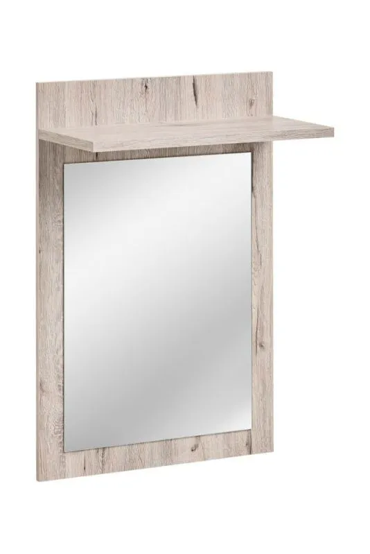 Garderobenspiegel mit Ablage Sviland 14, Farbe: Eiche Wellington - Abmessungen: 88 x 60 x 28 cm (H x B x T)