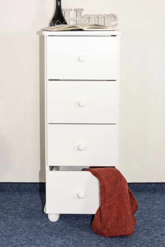 Kommode Kiefer massiv Vollholz weiß Junco 146 – Abmessungen: 100 x 40 x 42 cm (H x B x T)