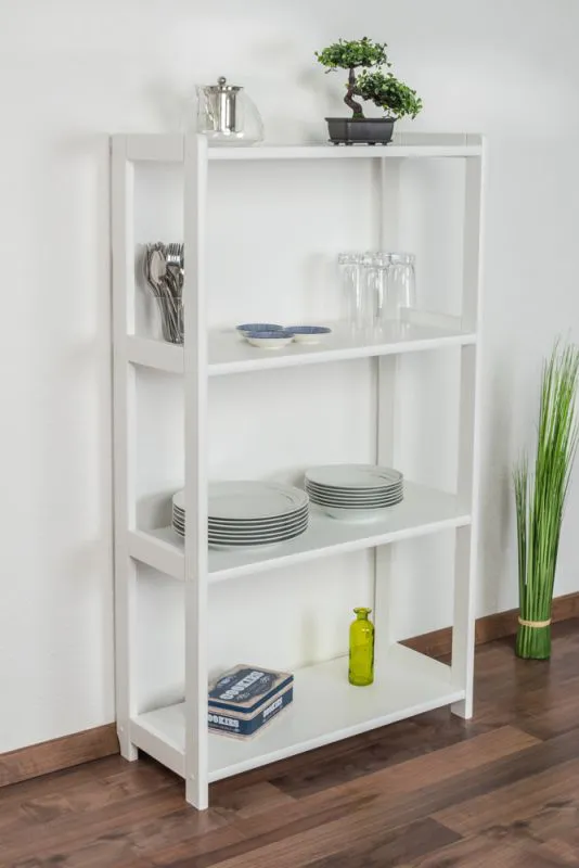 Regal Kiefer massiv Vollholz weiß Junco 56B - 125 x 70 x 30 cm (H x B x T)