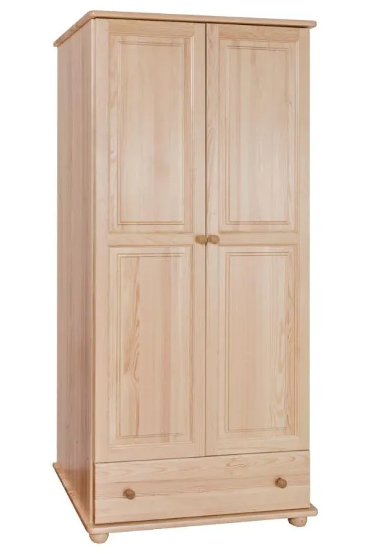 Wohnzimmer - Kleiderschrank Kiefer Massivholz natur - 195 x 92 x 59 cm (H x B x T) Abbildung