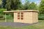 Gartenhaus SET naturbelassen mit Anbauschrank, Anbaudach 2,8 m Breite, Grundfläche: 7,94m²