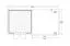 Gartenhaus SET terragrau mit Anbaudach 3,2 m Breite, Rückwand, Grundfläche: 7m²