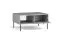 Couchtisch / Kaffeetisch Alonnisos 04, Soft-Close-Funktion, Farbe: Grau, Griffe & Beine: Metall, zwei Kipptüren, zwei Fächer, Maße: 43 x 87 x 66 cm