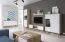 Vitrine Maryhill 10, Farbe: Eiche Riviera / Weiß - Abmessungen: 197 x 50 x 40 cm (H x B x T)