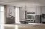 Vitrine Cuenca 01, Farbe: Eiche / Grau - Abmessungen: 209 x 60 x 39 cm (H x B x T)