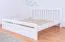 Jugendbett "Easy Premium Line" K8 inkl.1 Abdeckblende, 200 x 200 cm Buche Vollholz massiv weiß lackiert