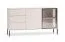 Sideboard | Kaschmir | inkl. LED-Beleuchtung | 3 Schubladen | Push-to-open Funktion | 160 x 40 x 86 cm | 4 Fächer | Kommode | 1 Glastür mit Aluminiumrahmen