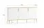 Sideboard / Kommode sechs Fächer Breckenridge 04, Farbe: Weiß, Soft-Close-System, Maße: 88 x 170 x 40 cm, mit drei Türen, Push-to-open Funktion