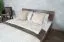 Doppelbett / Gästebett Engordany 10 | Buche Vollholz massiv | lackiert | Liegefläche: 160 x 200 cm | Farbe: Walnuss | mit stabiler Kopfstütze | zeitloses Design