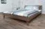 Doppelbett / Gästebett Engordany 10 | Buche Vollholz massiv | lackiert | Liegefläche: 160 x 200 cm | Farbe: Walnuss | mit stabiler Kopfstütze | zeitloses Design
