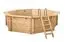 Pool aus Kiefernholz Sunnydream 04, Natur, 5,30 x 1,36 Meter, inklusive Premium Filteranlage, Filtermedium, Poolleiter, Poolfolie, Boden- und Wandvlies, Edelstahl-Eckverbindungen