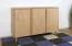 Kommode | 3 Drehtüren | Farbe: Eiche | 6 Fächer | Soft-Close Funktion | verstellbare Einlegeböden | 123 x 46 x 83 cm | Eichenholzbeine | Sideboard