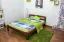 Bettrahmen für Kinder / Kinderbett 140 x 200 cm | Massivholz: Kiefer | Nuss Lackiert | inkl. Rollrost Abbildung