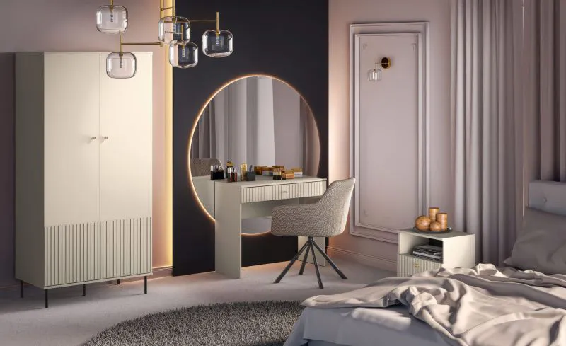 Schlafzimmer - Set D Petkula, 3-teilig, Farbe: Beige hell