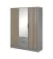Kleiderschrank mit einen Spiegel Leeds 22, Farbe: Grau - Abmessungen: 200 x 155 x 51 cm (H x B x T)