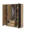 Kleiderschrank mit einen Spiegel Leeds 14, Farbe: Eiche Artisan - Abmessungen: 200 x 155 x 51 cm (H x B x T)