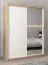 Schiebetürenschrank / Kleiderschrank Bisaurin 3C mit Spiegel, Farbe: Eiche Sonoma / Weiß matt - Abmessungen: 200 x 150 x 62 cm ( H x B x T)