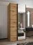 Kleiderschrank / Schiebetürenschrank | 6 Fächer | Spiegel | 245,5 x 120 x 64 cm | 2 Kleiderstangen | Soft-Close | 2 Schiebetüren | Farbe: Eiche Artisan