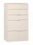 Kommode | Farbe: Beige | Griffe: Beige | 5 Schubladen | Soft-Close-Funktion | Maße: 75 x 42 x 127,5 cm | asymmetrische Schubladen | kratzfest
