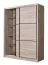 Schiebetürenschrank / Kleiderschrank Panevo 01, Farbe: Eiche Grau, sechs Fächer, eine Kleiderstange, Maße: 215,5 x 60 x 166 cm, für Schlafzimmer