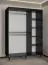 Außergewöhnlicher Kleiderschrank mit Spiegel Jotunheimen 210, Farbe: Schwarz - Abmessungen: 208 x 150,5 x 62 cm (H x B x T)