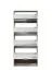 Hoher Schuhschrank mit Spiegel-Front Gradide 10, Farbe: Eiche Grau, vier Kipptüren, Griffe: Grau, Maße: 155,5 x 67 x 28 cm, acht Fächer, ABS-Kanten