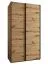 Kleiderschrank / Schiebetürenschrank | 245,5 x 130 x 64 cm | 2 Kleiderstangen | 6 Fächer | 6 Einlegeböden | 2 Schiebetüren | Farbe: Eiche Artisan