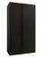 Kleiderschrank / Schiebetürenschrank | 245,5 x 140 x 64 cm | 2 Kleiderstangen | 2 Schiebetüren | Soft-Close | 6 Fächer | 6 Einlegeböden | Farbe: Schwarz
