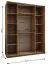 Kleiderschrank / Schiebetürenschrank | 2 Kleiderstangen | 245,5 x 190 x 64 cm | 2 Schiebetüren | 11 Fächer | 10 Einlegeböden | Farbe: Eiche Artisan