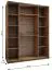 Kleiderschrank / Schiebetürenschrank | 10 Einlegeböden | 245,5 x 200 x 64 cm | 11 Fächer | 2 Schiebetüren | 2 Kleiderstangen | Farbe: Schwarz | Soft-Close