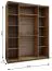 Kleiderschrank / Schiebetürenschrank | 245,5 x 200 x 64 cm | 11 Fächer | 2 Kleiderstangen | 2 Schiebetüren | Soft-Close | Spiegel | Farbe: Eiche Artisan