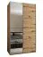 Kleiderschrank / Schiebetürenschrank | 2 Kleiderstangen | Spiegel | 245,5 x 140 x 64 cm | Soft-Close | 2 Schiebetüren | 6 Fächer | Farbe: Eiche Artisan