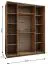 Kleiderschrank / Schiebetürenschrank | 245,5 x 190 x 64 cm | 2 Kleiderstangen | Spiegel | 2 Schiebetüren | Farbe: Eiche Artisan | Soft-Close | 11 Fächer