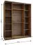 Kleiderschrank / Schiebetürenschrank | 245,5 x 200 x 64 cm | Spiegel | Soft-Close | 2 Kleiderstangen | 2 Schiebetüren | 11 Fächer | Farbe: Kaschmir