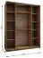 Kleiderschrank / Schiebetürenschrank | 11 Fächer | 2 Schiebetüren | Farbe: Weiß | 2 Kleiderstangen | Spiegel | Soft-Close | 245,5 x 190 x 64 cm