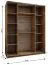 Kleiderschrank / Schiebetürenschrank | 2 Kleiderstangen | 245,5 x 200 x 64 cm | Spiegel | Soft-Close | 11 Fächer | 2 Schiebetüren | Farbe: Eiche Artisan