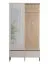 Garderobe mit Spiegel Tarouca 01 | 210 x 110 x 38 cm | Kaschmir / Creme Torro | 2 Klappfächer | 4 Kleiderhaken | 2 Klappfächer | Zweifarbig | viel Platz