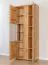 Vitrine Sienne 03 mit 2 Türen, 9 Einlegeböden, 11 Fächer, 205 x 84,5 x 37 cm, in Wildeiche gebürstet und geölt, Massivholz, inklusive LED-Beleuchtung