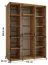 Weißer Schiebetürenschrank Mina, inklusive Anti Staubbürsten, Schwarze Lamellen, Schwarzer Stahlgriff, viel Stauraum, 235,2 x 170 x 60 cm, platzsparend